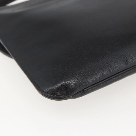 Christian Dior Shoulder Bag Leather Black Gold Auth bs31902